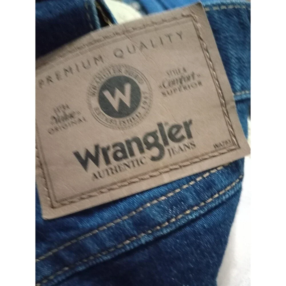 Wrangler Regular Fit Mens Jeans 38x29 Blue Denim Western Classic 85900DW Medium